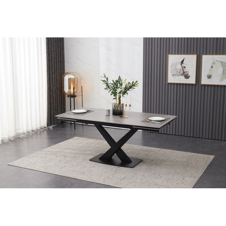 17 Stories AbbieJ Ceramic Extending Dining Table Wayfair.co.uk